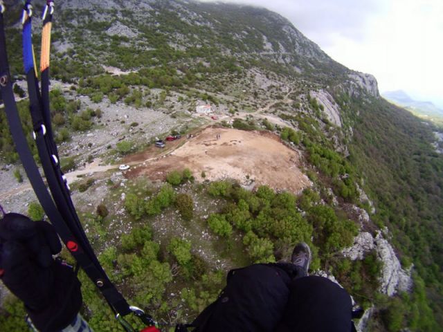 Paragliding from above take off Dizdarica