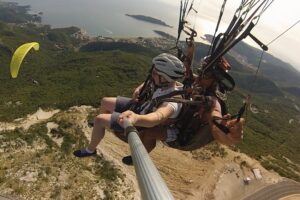 Paragliding montenegro fly above Budva. provides the spectacular view on landscape of Budva Riviera and deep blue Adriatic sea that will take your breath away.